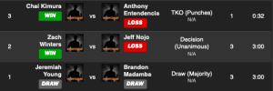 X1 50 Day 1 Fight results