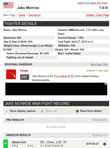 Jake Monroe mma
