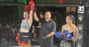 Erin Terranova defeats Keani K-Bombs Sebala by split decision in women’s amateur kickboxing at X-1 67